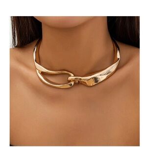Hermanse Simone NWT Fluid Gold Collar Choker Necklace